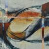 Abstract painting with red, blue orange and grey, by Alonso Durán painting