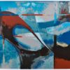 Red and blue abstract by Alonso Durán abstract print.
