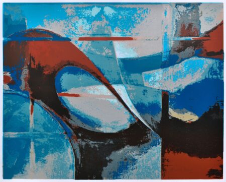 Red and blue abstract by Alonso Durán abstract print.