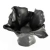 Part of the "Black Magnolia" series, this black ceramic bowl evokes a blooming flower with wavy edges and a sculpted, organic form. , an original work available at MÍRAME Fine Art.