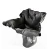 Part of the "Black Magnolia" series, this glossy black ceramic vase evokes a blooming flower with its ruffled, sculptural rim. , an original work available at MÍRAME Fine Art.