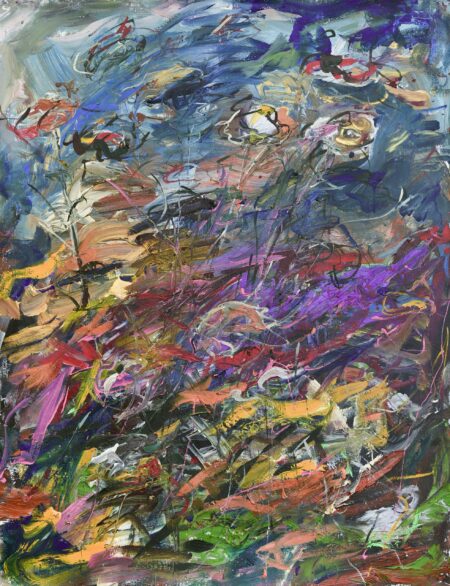 Dystopia painting Colourful, textured abstract mixed media painting by Aimée Joaristi.