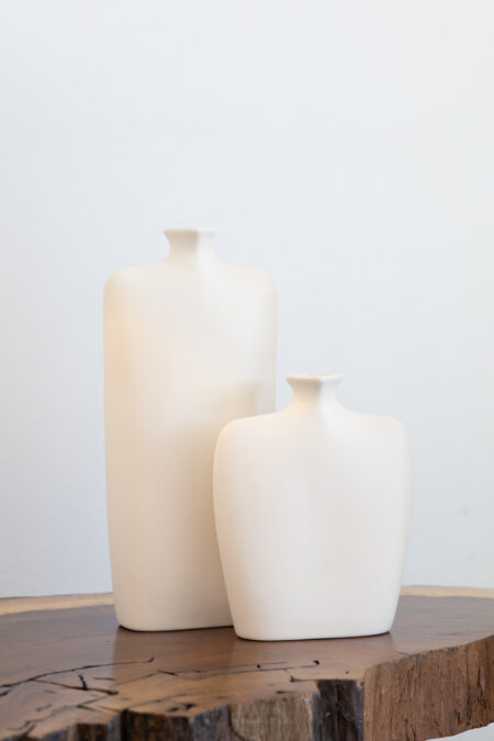 Set of two Eckig vases by Costa Rican fashion designer, Oscar Ruiz-Schmidt.