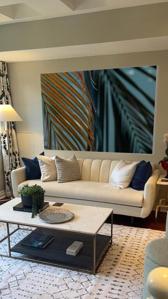 Augmented reality in real estate. An photograph by Leonardo Ureña inserted into a living room interior using AR.