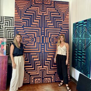 MÍRAME co-founder Belinda Seppings with Katrin Aason, in her studio.