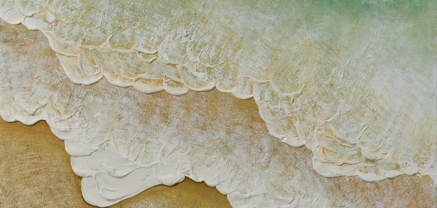 Textured Costa Rica beach painting by Jaime Gurdian L. Example of his textured Guanacaste paintings.