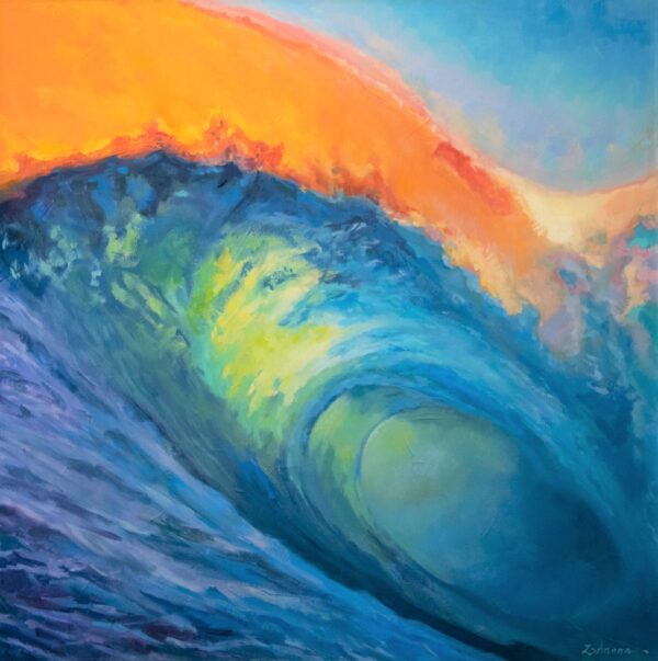 Summer Curl, an abstract wave painting by Susan Adams.