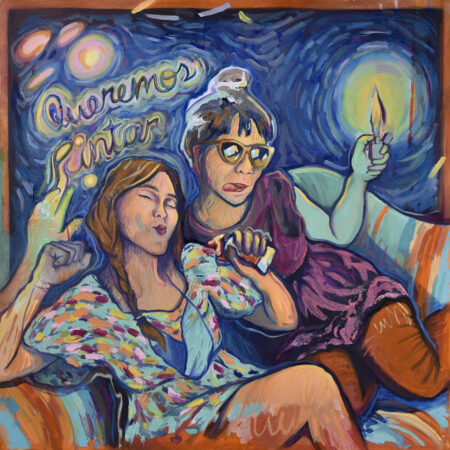 Painting of two women, a celebration of creativity, by Karla Herencia.