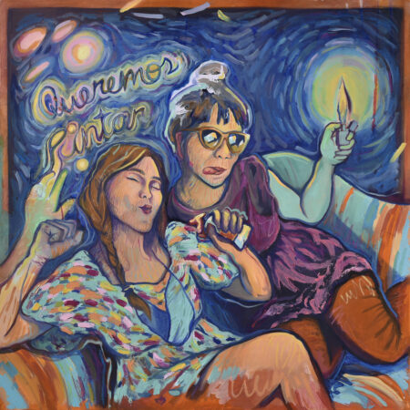 Painting of two women, a celebration of creativity, by Karla Herencia.