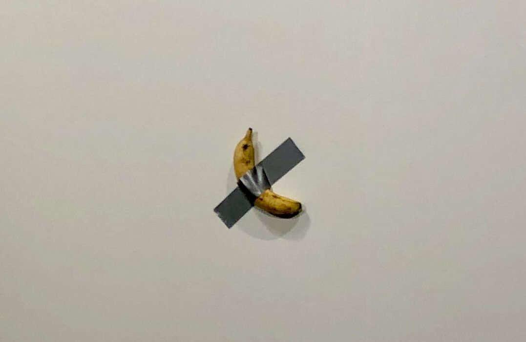 Banana duct-taped to a wall at the Art Basel Miami Beach art fair in 2019.