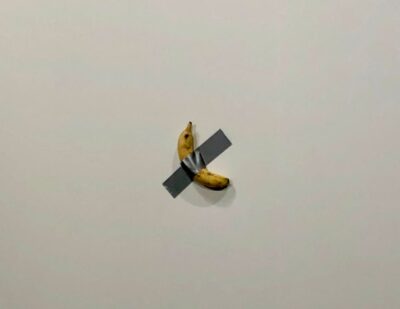 Banana duct-taped to a wall at the Art Basel Miami Beach art fair in 2019.