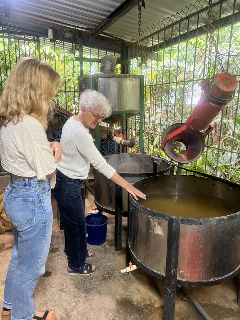 Two women in the ceramic studio space of Gema Ossenbach, Costa Rica