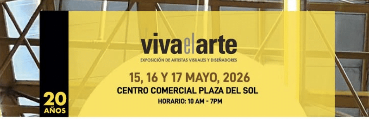An elegant yellow poster heralds Viva el Arte, with bold text and geometric roof motifs evoking Costa Rica’s creative heritage. , an original work available at MÍRAME Fine Art.